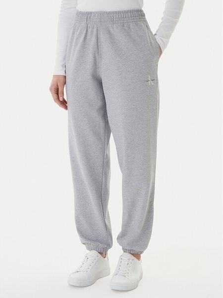 Calvin Klein Jeans Spodnie dresowe Foil Monologo LV047E826G Szary Regular Fit. Szare jeansy damskie Calvin Klein Jeans, m, bez wzorów, z bawełny. Za 369.99 zł.