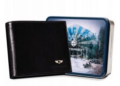 Portfel skórzany Peterson [DH] PTN 304-P czarny. Czarne portfele męskie Peterson, bez wzorów, ze skóry. Za 100.99 zł.