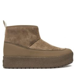 Botki Tretorn. Brązowe botki damskie Tretorn, bez obcasa, na płaskiej podeszwie, bez zapięcia. Za 479.99 zł.