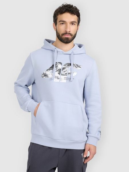 4F Bluza dresowa nierozpinana z kapturem męska - niebieska L. Niebieskie bluzy z kapturem męskie 4f, l, z dresówki. Za 249.99 zł.