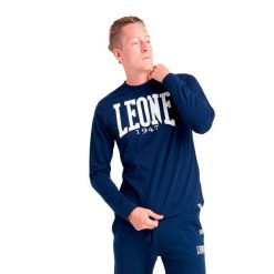 Leone 1947 Apparel Męska koszulka z długim rękawem. Niebieskie koszulki męskie z długim rękawem LEONE 1947 APPAREL, m, z bawełny. Za 84.16 zł.