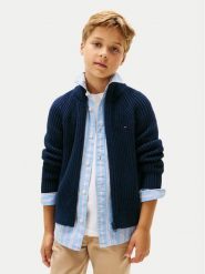Tommy Hilfiger Kardigan KB0KB09913 Granatowy Regular Fit. Niebieskie swetry chłopięce Tommy Hilfiger, bez wzorów, z syntetyku, bez kołnierzyka. Za 389.99 zł.