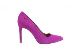 Szpilki Bayla-156 2684 14 Fuksja, Skóra naturalna - 39. Fioletowe szpilki Bayla, bez wzorów, z materiału, bez obcasa. W wyprzedaży za 134.10 zł.