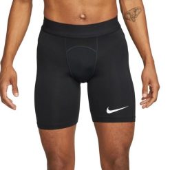 Męskie Spodenki Kompresyjne Pro Strike DriFIT. Czarne szorty męskie Nike, z materiału, bez kołnierzyka. Za 134.40 zł.