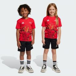 Zestaw Adidas Marvel Iron-Man T-Shirt. Białe t-shirty damskie Adidas, bez wzorów, bez kołnierzyka. W wyprzedaży za 161.85 zł.