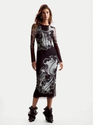 Desigual Sukienka codzienna Reims Lacroix 26SWVK53 Czarny Regular Fit. Czarne sukienki damskie Desigual, na co dzień, xs, bez wzorów, z syntetyku, bez kołnierzyka, bez ramiączek, proste. Za 489.99 zł.