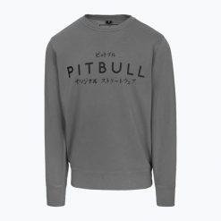 Bluza męska Pitbull Mt Fuji Crewneck Sweatshirt. Szare bluzy bez kaptura męskie PITBULL, bez wzorów, z bawełny, sportowe, bez kołnierzyka, bez ramiączek. Za 169.99 zł.