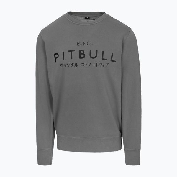 Bluza męska Pitbull Mt Fuji Crewneck Sweatshirt. Szare bluzy bez kaptura męskie PITBULL, bez wzorów, z bawełny, sportowe, bez kołnierzyka, bez ramiączek. Za 169.99 zł.