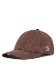 Guess Czapka z daszkiem AW5627 POL01 Brązowy. Brązowe czapki z daszkiem damskie Guess, z aplikacjami, z poliesteru. Za 194.99 zł.