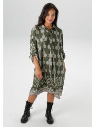 Aniston Sukienka w kolorze khaki rozmiar: 44. Brązowe sukienki damskie Aniston, bez wzorów, z wiskozy, bez kołnierzyka, bez ramiączek, midi. Za 95.99 zł.