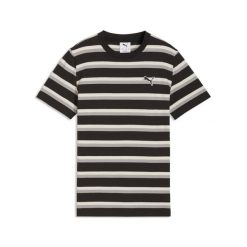 Młodzieżowa koszulka Essentials w paski PUMA. Czarna bluzki sportowe damskie Puma, m, bez kołnierzyka, bez ramiączek. Za 99.00 zł.