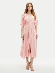 Guess Sukienka wieczorowa W5PK1O WHHF0 Różowy Regular Fit. Czerwone sukienki damskie Guess, s, z aplikacjami, z syntetyku, wizytowe, bez kołnierzyka, bez ramiączek. Za 859.99 zł.