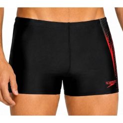 Spodenki Speedo Bokserki Placement Aquashort Red. Czarne szorty męskie Speedo, bez wzorów, z elastanu, sportowe. Za 89.00 zł.