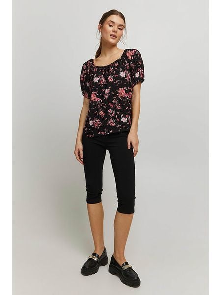 B.young Koszulka w kolorze czarno-różowym rozmiar: 40. Czarne bluzki damskie b.young, s, bez wzorów, z wiskozy, bez kołnierzyka. Za 32.83 zł.