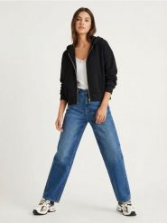 Rozpinana bluza soft touch z domieszką wiskozy - czarny. Czarne bluzy sportowe damskie Sinsay, l, bez wzorów, z wiskozy, bez ramiączek, bez kaptura. Za 59.99 zł.