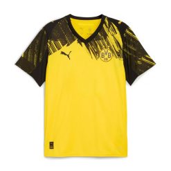 Domowa koszulka Borussia Dortmund 2025/26. Czarne t-shirty sportowe męskie Puma, bez ramiączek, do piłki nożnej. Za 299.00 zł.