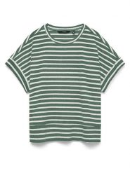 Vero Moda Koszulka w kolorze zielono-białym rozmiar: XL. Zielone bluzki damskie Vero Moda, xl, bez wzorów, bez kołnierzyka. Za 98.42 zł.