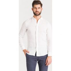 KOSZULA lniana Emporio Armani. Białe koszule męskie Emporio Armani, l, bez wzorów, bez kołnierzyka, bez ramiączek. Za 407.40 zł.