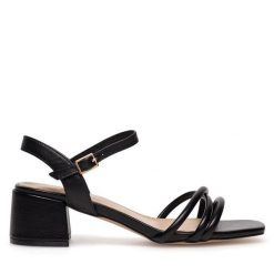 Sandały Sergio Bardi. Czarne sandały damskie Sergio Bardi, bez wzorów, bez obcasa, na słupku. Za 249.99 zł.