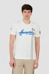 AERONAUTICA MILITARE Biały t-shirt Short Sleeve. Białe t-shirty męskie AERONAUTICA MILITARE, m, bez wzorów, bez kołnierzyka. W wyprzedaży za 399.99 zł.