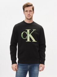 Calvin Klein Jeans Bluza Monologo J30J325028 Czarny Regular Fit. Czarne bluzy bez kaptura męskie Calvin Klein Jeans, m, z jeansu. Za 359.99 zł.