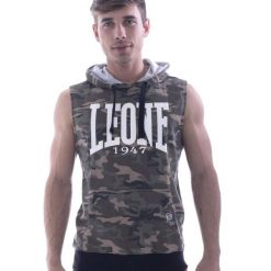 Męska bluza bez rękawów z kapturem Leone 1947 Apparel. Brązowe bluzy z kapturem męskie LEONE 1947 APPAREL, l, z tkaniny. Za 141.46 zł.