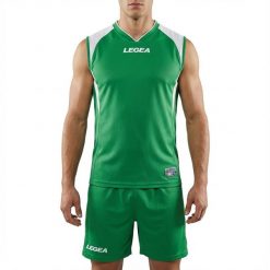 Zestaw piłkarski Detroit do treningów i meczów zielono-biały. Białe szorty sportowe męskie Legea, xs, z materiału, na fitness i siłownię. Za 80.00 zł.