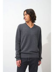 AUTHENTIC CASHMERE Kaszmirowy sweter "Timeo" w kolorze antracytowym rozmiar: XXL. Czarne swetry męskie AUTHENTIC CASHMERE, xxl, bez wzorów, z kaszmiru, bez kołnierzyka. Za 413.99 zł.