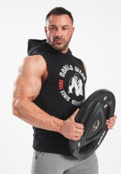 Marshall Bluza z kapturem bez rękawów - Czarny. Czarne bluzy sportowe damskie GORILLA WEAR, l, bez wzorów, z bawełny, bez ramiączek, z kapturem. Za 305.00 zł.