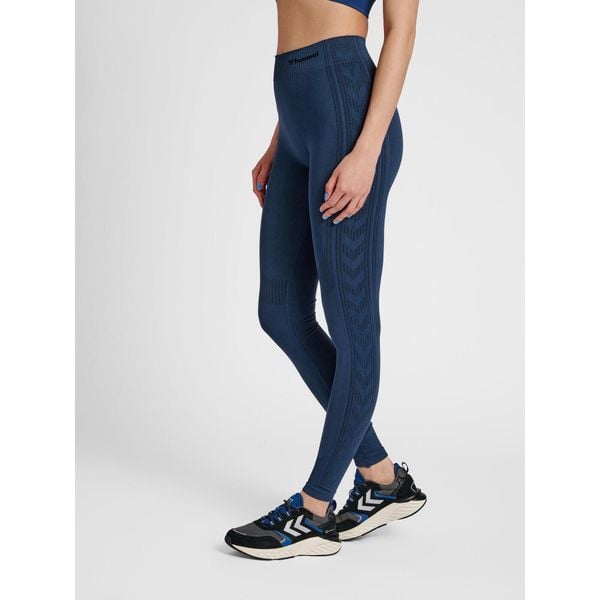 Damskie legginsy mid-rise Hummel Shaping. Niebieskie legginsy damskie HUMMEL, m, bez wzorów, z materiału. Za 163.50 zł.