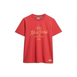 Koszulka damska Superdry Beach Club. Czerwone t-shirty damskie Superdry., xl, bez wzorów, ze skóry, bez kołnierzyka. Za 198.35 zł.