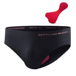 Slipy pod szorty na rower 3D z wkładką Męskie. Czarne slipki męskie Brubeck, bez wzorów, z elastanu. Za 99.99 zł.