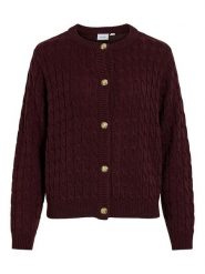 Vila Kardigan "Vipenne" w kolorze bordowym rozmiar: S. Czerwone kardigany damskie Vila, s, bez wzorów, ze splotem. Za 96.14 zł.