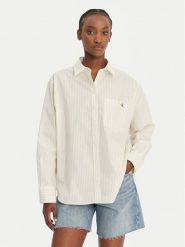 Calvin Klein Jeans Koszula LV047F103G Beżowy Relaxed Fit. Brązowe koszule damskie Calvin Klein Jeans, s, bez wzorów, z bawełny, bez kołnierzyka, bez ramiączek. Za 449.99 zł.