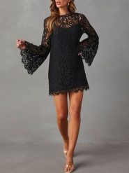 Milan Kiss Sukienka w kolorze czarnym rozmiar: M. Czarne sukienki damskie Milan Kiss, na co dzień, m, bez wzorów, z koronki, bez kołnierzyka, bez ramiączek, mini, proste. Za 173.99 zł.