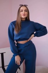 Komplet ocieplany z krótką bluzą jeansowy. Bluzy bez kaptura damskie KESI, l, z bawełny. Za 317.83 zł.