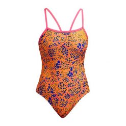 Strój pływacki jednoczęściowy damski Funkita Single Strap One Piece. Brązowe stroje jednoczęściowe damskie FUNKITA, xs, bez wzorów. Za 209.99 zł.