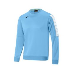 Bluza Mizuno Nara Training. Niebieskie bluzy bez kaptura męskie Mizuno, bez wzorów, sportowe, bez kołnierzyka, bez ramiączek. Za 174.50 zł.