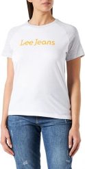 LEE RAGLAN TEE DAMSKI T-SHIRT KOSZULKA Z KRÓTKIM RĘKAWEM LOGO BRIGHT WHITE L43NEHLJ 112109703. Białe bluzki damskie Lee, l, bez wzorów, bez kołnierzyka. Za 69.99 zł.