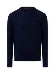 Tommy Hilfiger wełniany sweter Mężczyźni Wełna niebieski, XL. Niebieskie swetry męskie Tommy Hilfiger, m, bez wzorów, z dzianiny, bez kołnierzyka. Za 479.95 zł.
