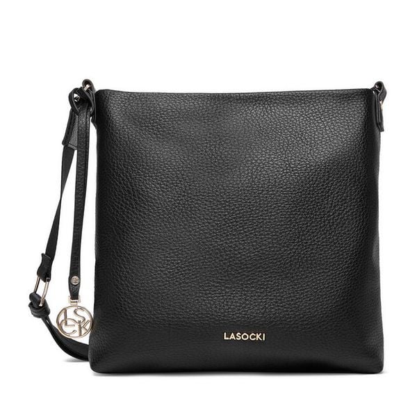 Torebka Lasocki. Czarne listonoszki damskie Lasocki, bez wzorów, bez dodatków. Za 169.99 zł.