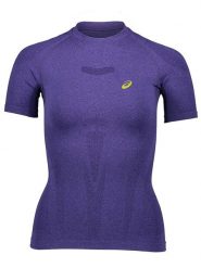Asics Koszulka sportowa w kolorze fioletowym rozmiar: M. Różowe bluzki sportowe damskie Asics, m, bez wzorów, z materiału, bez ramiączek. Za 92.21 zł.