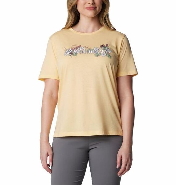 COLUMBIA Koszulka damska Bluebird Day Relaxed Crew Neck sunkissed heather-S. Niebieskie t-shirty damskie Columbia, s, bez wzorów, z bawełny, bez kołnierzyka. Za 68.15 zł.
