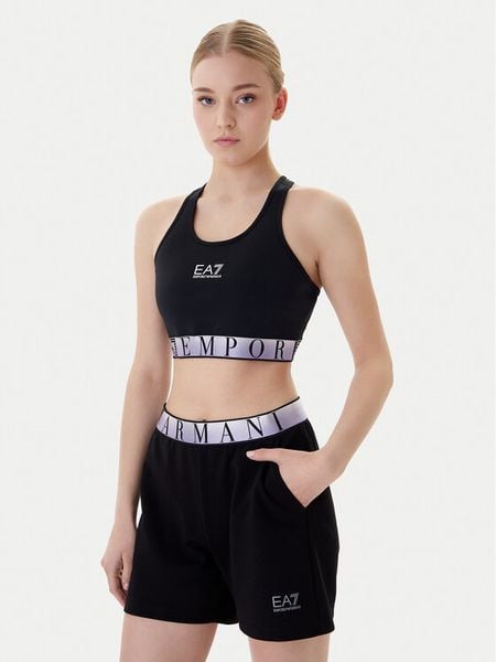 EA7 Emporio Armani Biustonosz sportowy 7W001467 AF21580 UC001 Czarny. Czarne biustonosze sportowe damskie EA7 Emporio Armani, bez wzorów, z syntetyku. Za 234.99 zł.