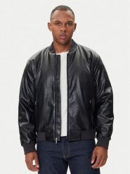 Calvin Klein Jeans Kurtka z imitacji skóry LV04RC407G Czarny Relaxed Fit. Czarne kurtki męskie Calvin Klein Jeans, m, bez wzorów, z jeansu, bez kaptura. Za 589.99 zł.