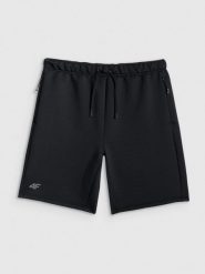 4F Spodenki treningowe szybkoschnące męskie - czarne L. Czarne szorty męskie 4f, z materiału, bez kołnierzyka. Za 149.99 zł.