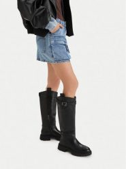 G-Star Raw Kozaki EO-GLCIA-8190C Czarny. Czarne kozaki damskie G-Star, ze skóry, bez obcasa, na płaskiej podeszwie. Za 699.99 zł.