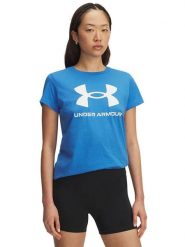 Under Armour Koszulka sportowa w kolorze niebieskim rozmiar: XS. Niebieskie bluzki sportowe damskie Under Armour, xs, z materiału, bez kołnierzyka, bez ramiączek. Za 82.83 zł.