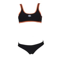 Strój kąpielowy damski dwuczęściowy kostium na basen plażę Arena Stripe. Czarne bikini damskie Arena, bez wzorów. Za 59.99 zł.