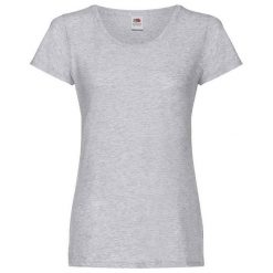 Koszulka Damska Oryginalna Wrzosowa. Szare bluzki damskie Fruit of the Loom, m, bez wzorów, sportowe, bez kołnierzyka, bez ramiączek. Za 37.99 zł.